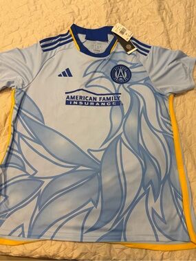 Atlanta United Soccer Jersey with Yellow Trim